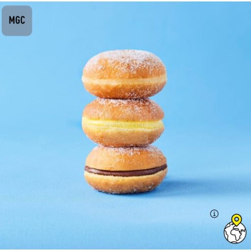 BRIDOR BOLAS DE BERLIM KAKAÓS-MOGYORÓKRÉMES FÁNK 120g x20, kész, gyorsfagyasztott