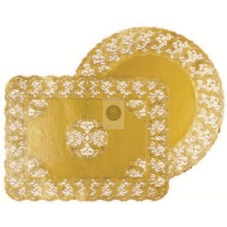 Tortacsipke, aranyszínű kerek D260mm (100db/csomag)