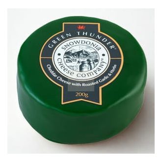   Sajt - Cheddar Green thunder - 200 g - sült fogkhagymával és zöldfűszerekkel