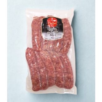 Diots de Savoie friss sertés grillkolbász – 10 × 90 g
