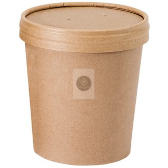 Karton leveses tál tetővel, barna, 350ml x50db